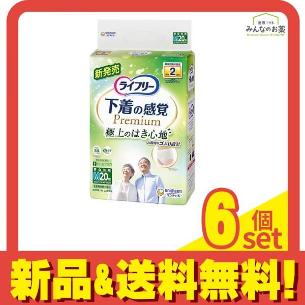 ライフリー 下着の感覚 超うすパンツ 2回吸収 Mサイズ 20枚入 6個セット