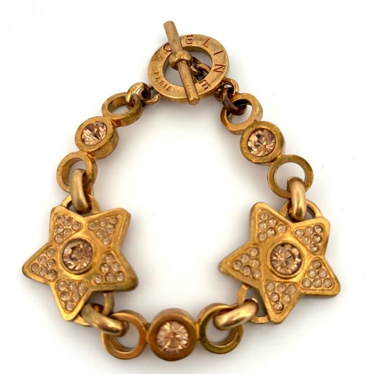 CELINE ヴィンテージ スターラインストーン ブレスレット 鑑定済み