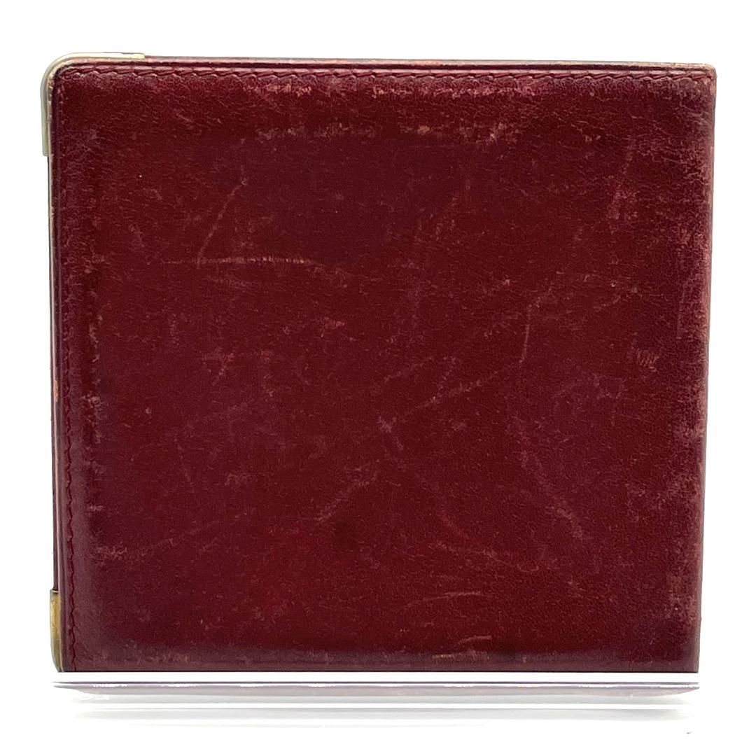 Cartier マストライン レザー 2つ折り財布 ボルドー ヴィンテージ Must