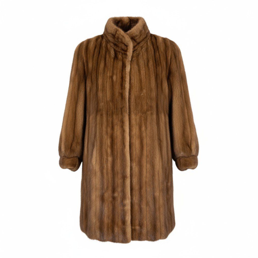 27k14 SAGA MINK サガミンク 銀サガ デミバフミンク ロングコート 95cm F ブラウン 本毛皮 MINK FUR リアルファーt18r