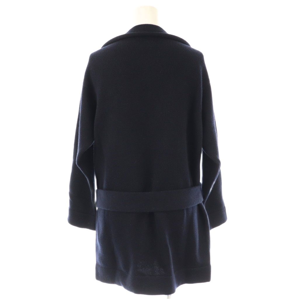 シャネル CHANEL P47679K06042 カシミヤ ベルト付き チュニックニット セーター 38 ネイビー ES OS