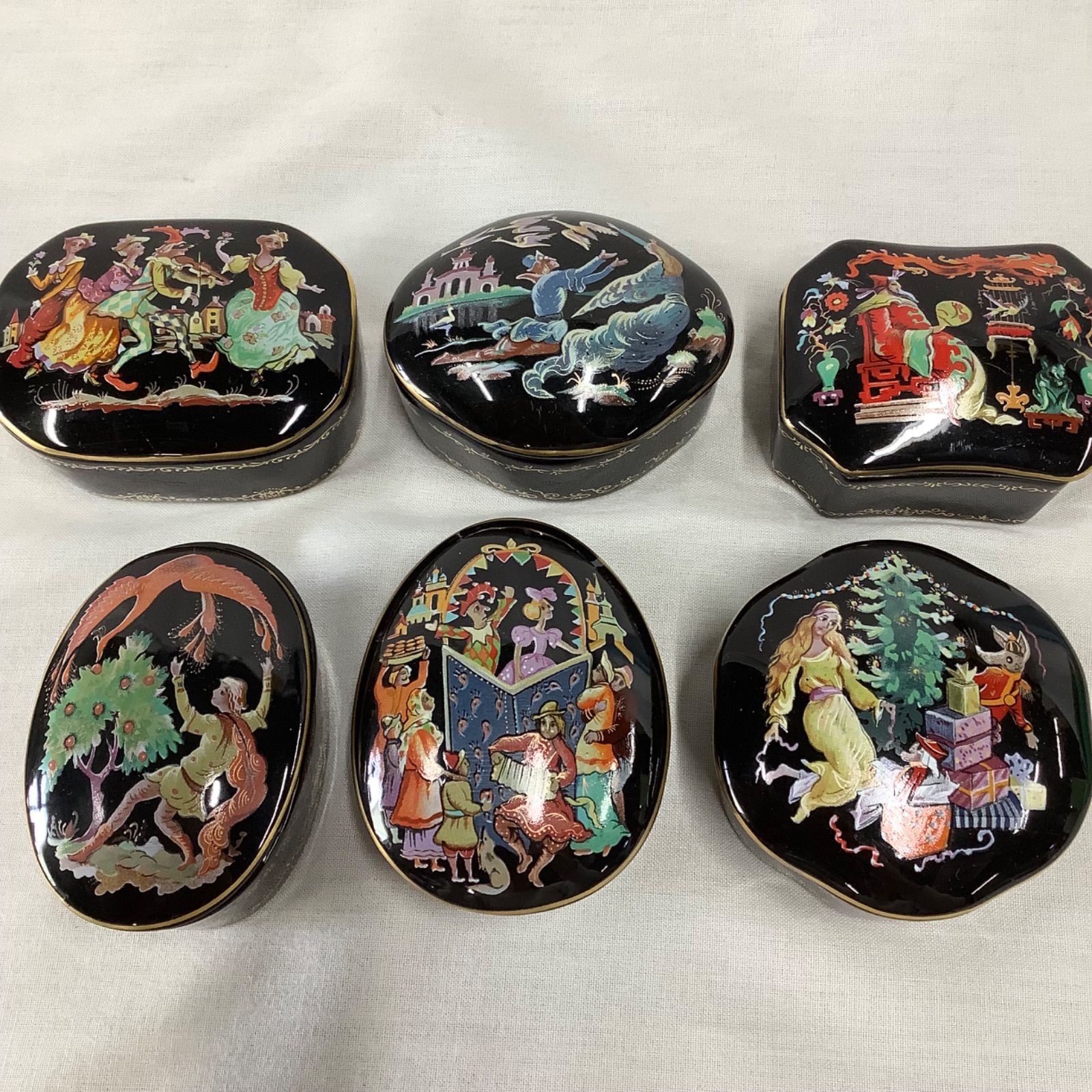 フランクリン ミント 陶器製オリゴール ロシアバレエ 小物入れ D 288