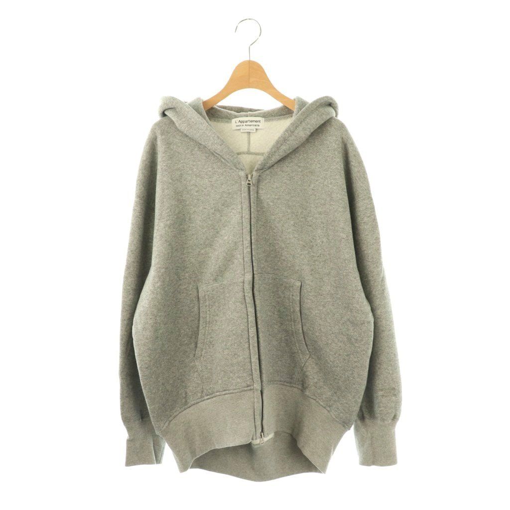 アメリカーナ AMERICANA アパルトモン別注 WIDE FULLZIP HOODIE パーカー ジップアップ グレー DO OS