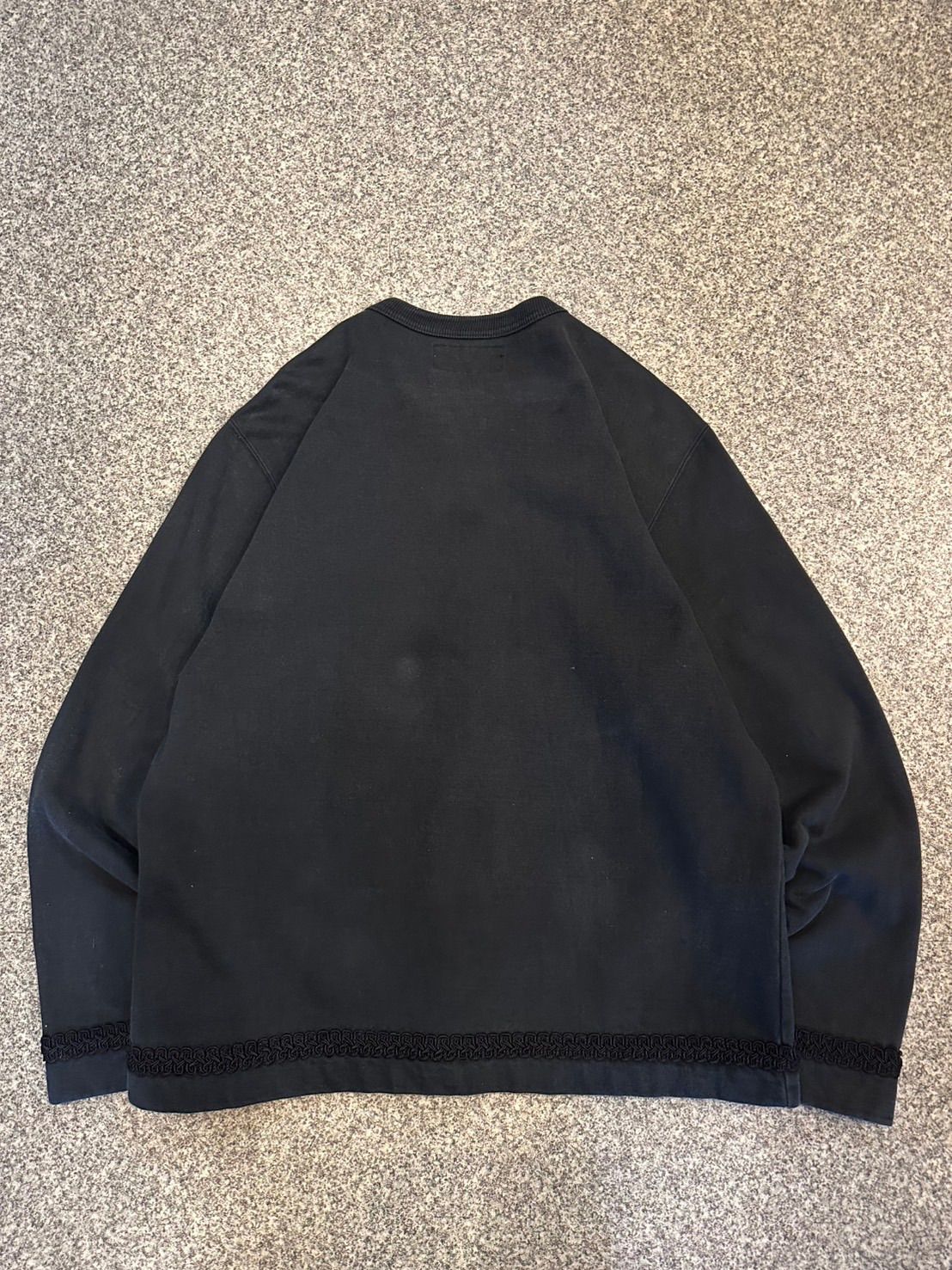 NEPENTHES スウェット カーディガン フルジップ ノー ジャケット ブラック