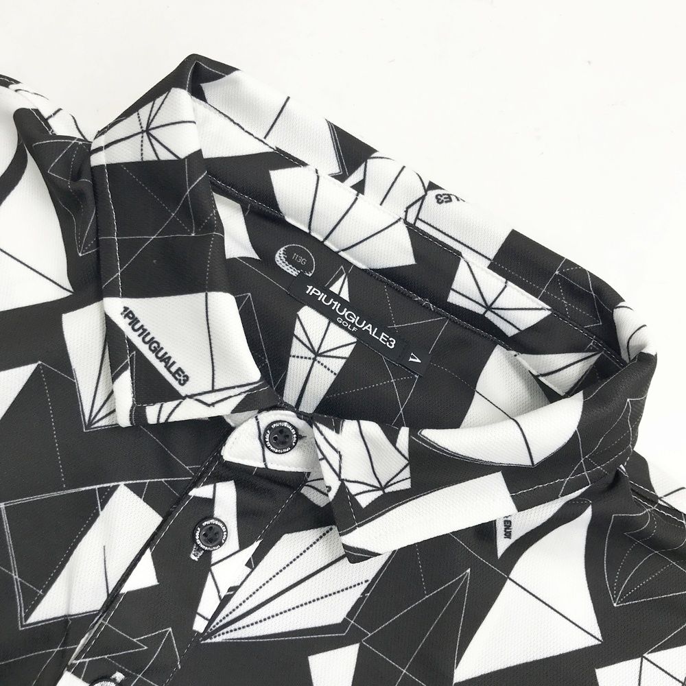 サイズ：5 1PIU1UGUALE3 GOLF 半袖ポロシャツ 総柄 ブラック系