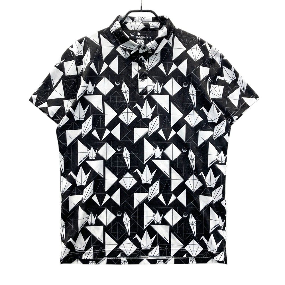 サイズ 5 1PIU1UGUALE3 GOLF 半袖ポロシャツ 総柄 ブラック系 240101517803 ゴルフウェア メンズ ストスト