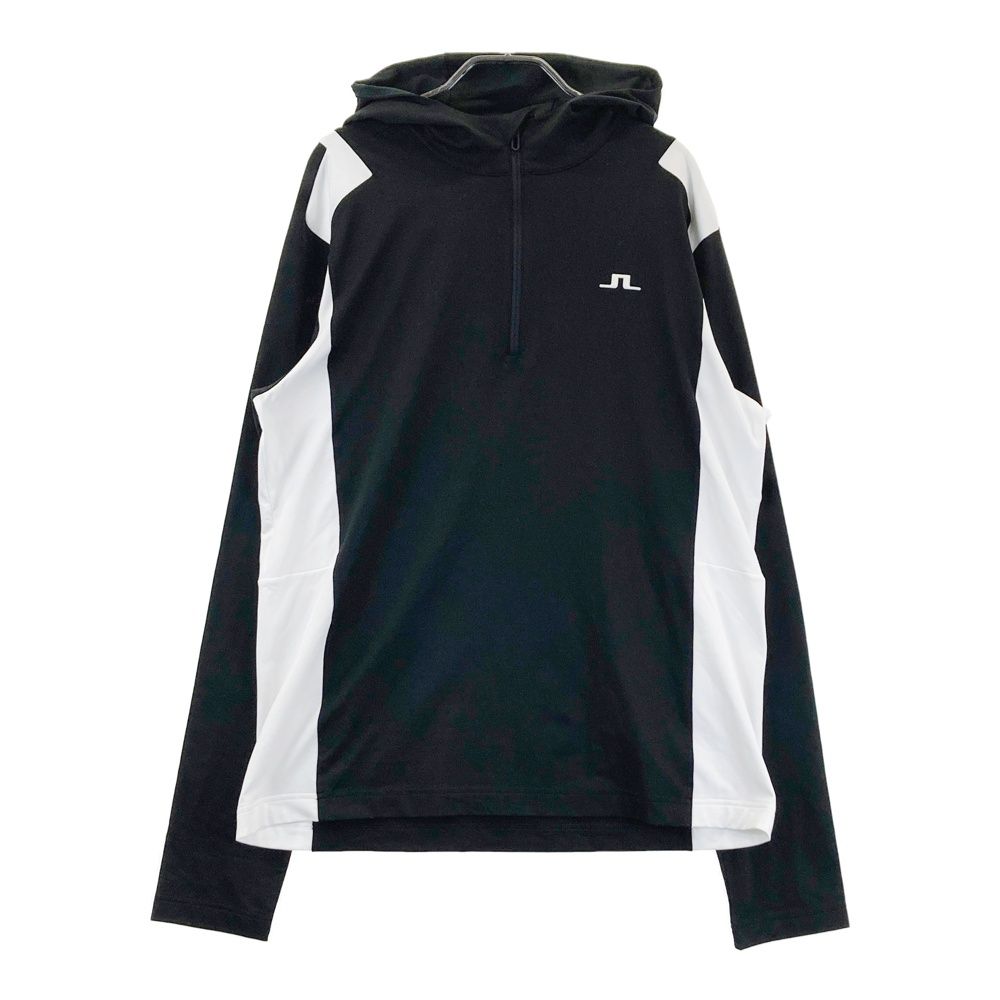 サイズ XL J.LINDEBERG ジェイリンドバーグ バイ ハーフジップ長袖パーカー ブラック系 240101556054 ゴルフウェア メンズ ストスト