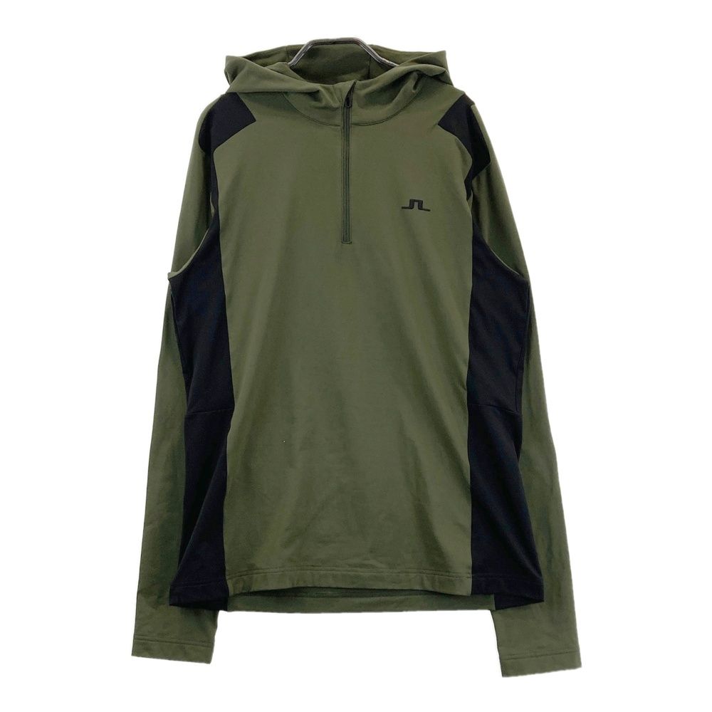 サイズ L J.LINDEBERG ジェイリンドバーグ バイ ハーフジップ長袖パーカー カーキ系 240101556055 ゴルフウェア メンズ ストスト