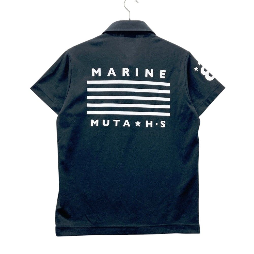【美品】ムータマリン　半袖ポロシャツ　背部ロゴデザイン　Lサイズ サイズ：0 MUTA MARINE ムータマリン 半袖ポロシャツ ブラック系