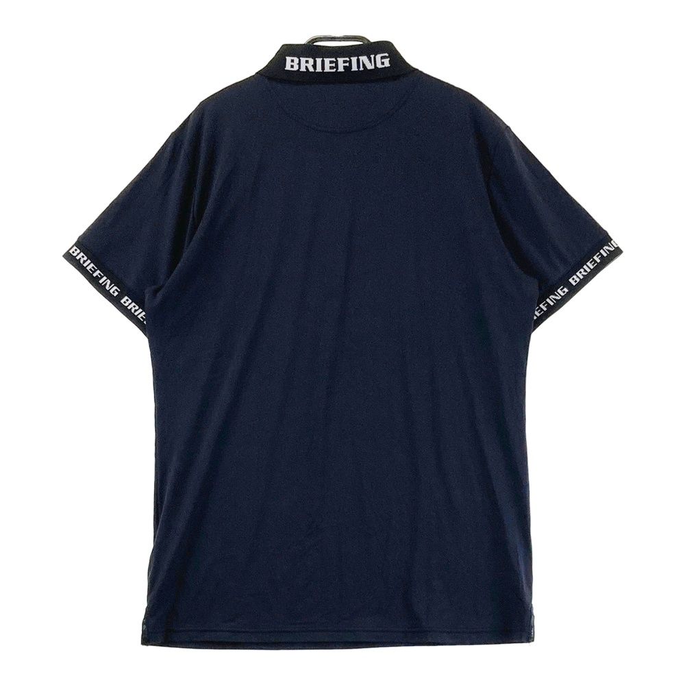 サイズ L GOLF ブリーフィング モデル 半袖ポロシャツ 袖ロゴ ネイビー系 ゴルフウェア メンズ ストスト