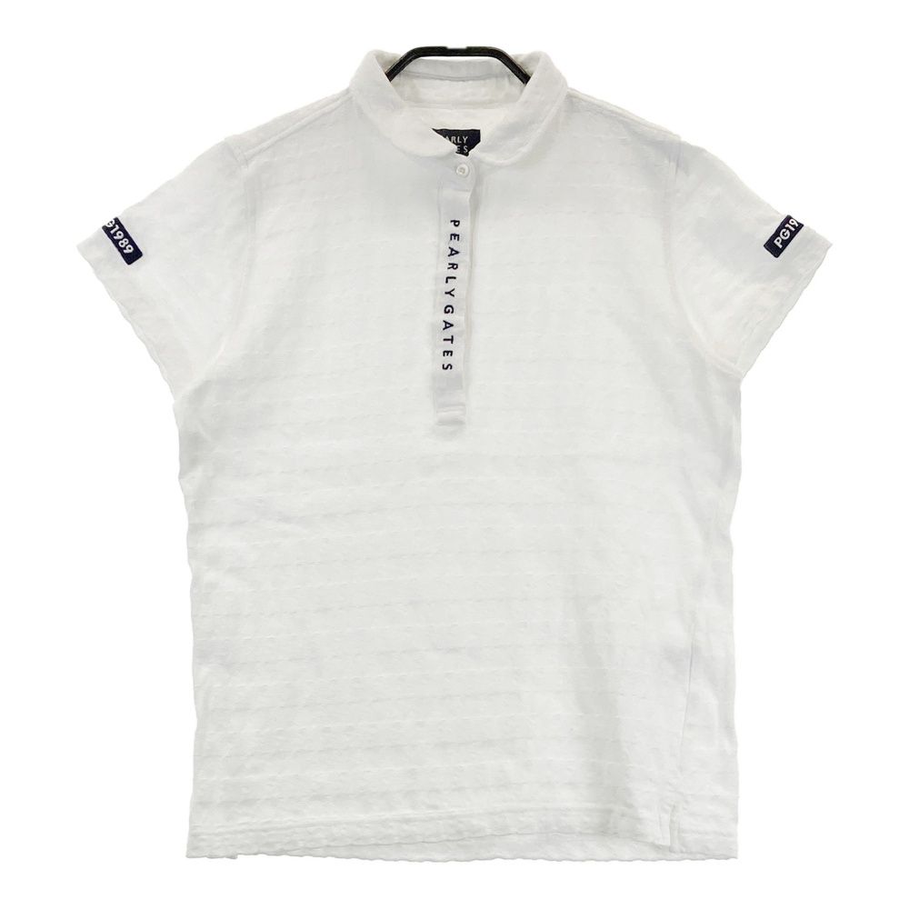 サイズ 1 PEARLY GATES パーリーゲイツ モデル 半袖ポロシャツ 総柄 ホワイト系 240101558914 ゴルフウェア レディース ストスト