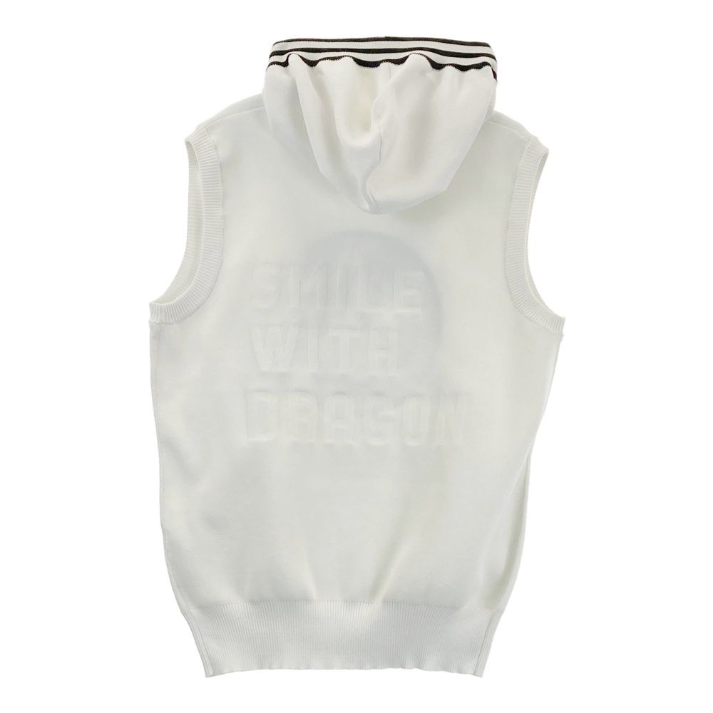 ダンスウィズドラゴン　ゴルフウエア　レディース ニットベスト　新品 DANCE WITH DRAGON ダンスウィズドラゴン ニット切替 フード付きジップ