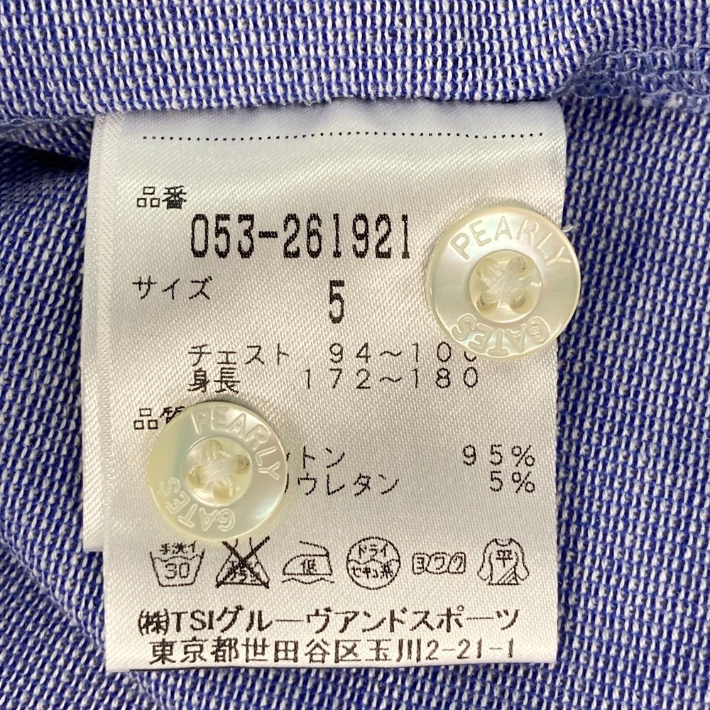 サイズ：5 PEARLY GATES パーリーゲイツ 良い 長袖ポロシャツ ブルー系