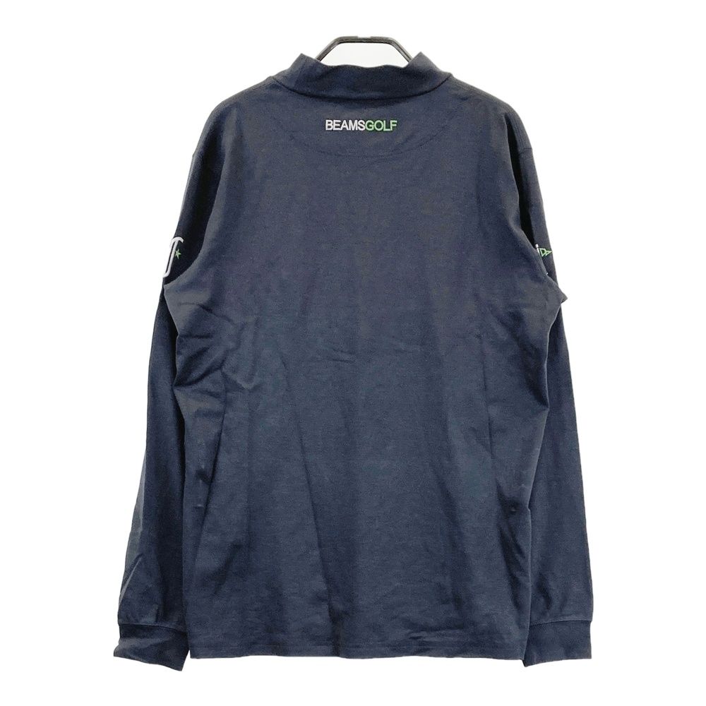 サイズ L BEAMS GOLF ビームスゴルフ 刺繍入り ハイネック長袖Tシャツ グレー系 ゴルフウェア メンズ ストスト