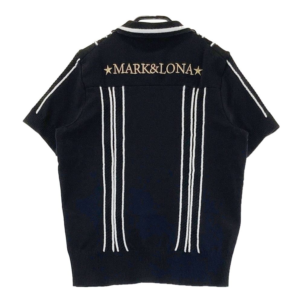 サイズ 40 MARK-LONA マークアンドロナ モデル 半袖ニットポロシャツ ブラック系 ゴルフウェア レディース ストスト