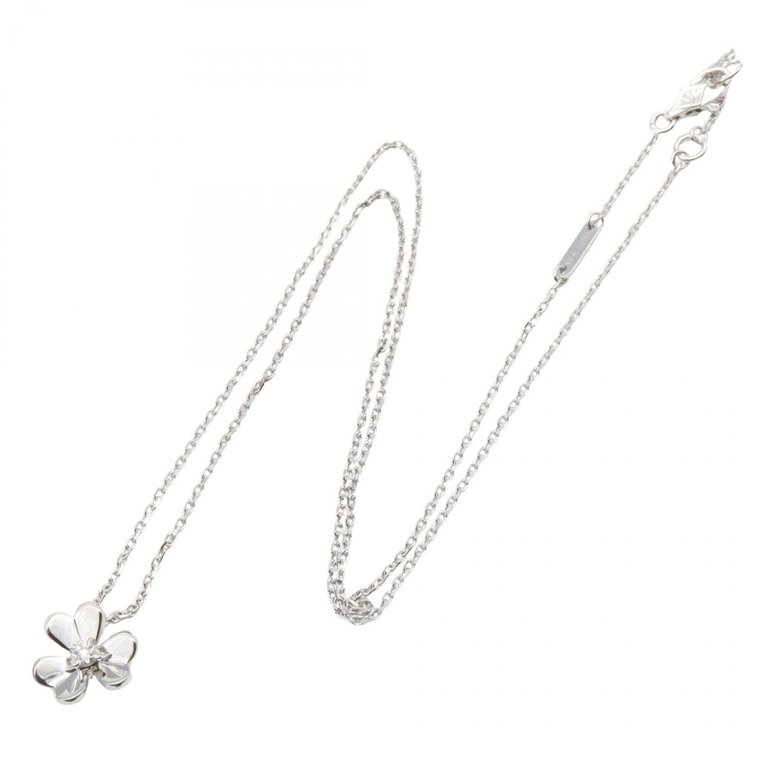 ヴァンクリーフ＆アーペル ネックレス フルヴォル 1 PD 首回り38 40㎝ K 18 WG ホワイトゴールド ダイヤモンド レディース