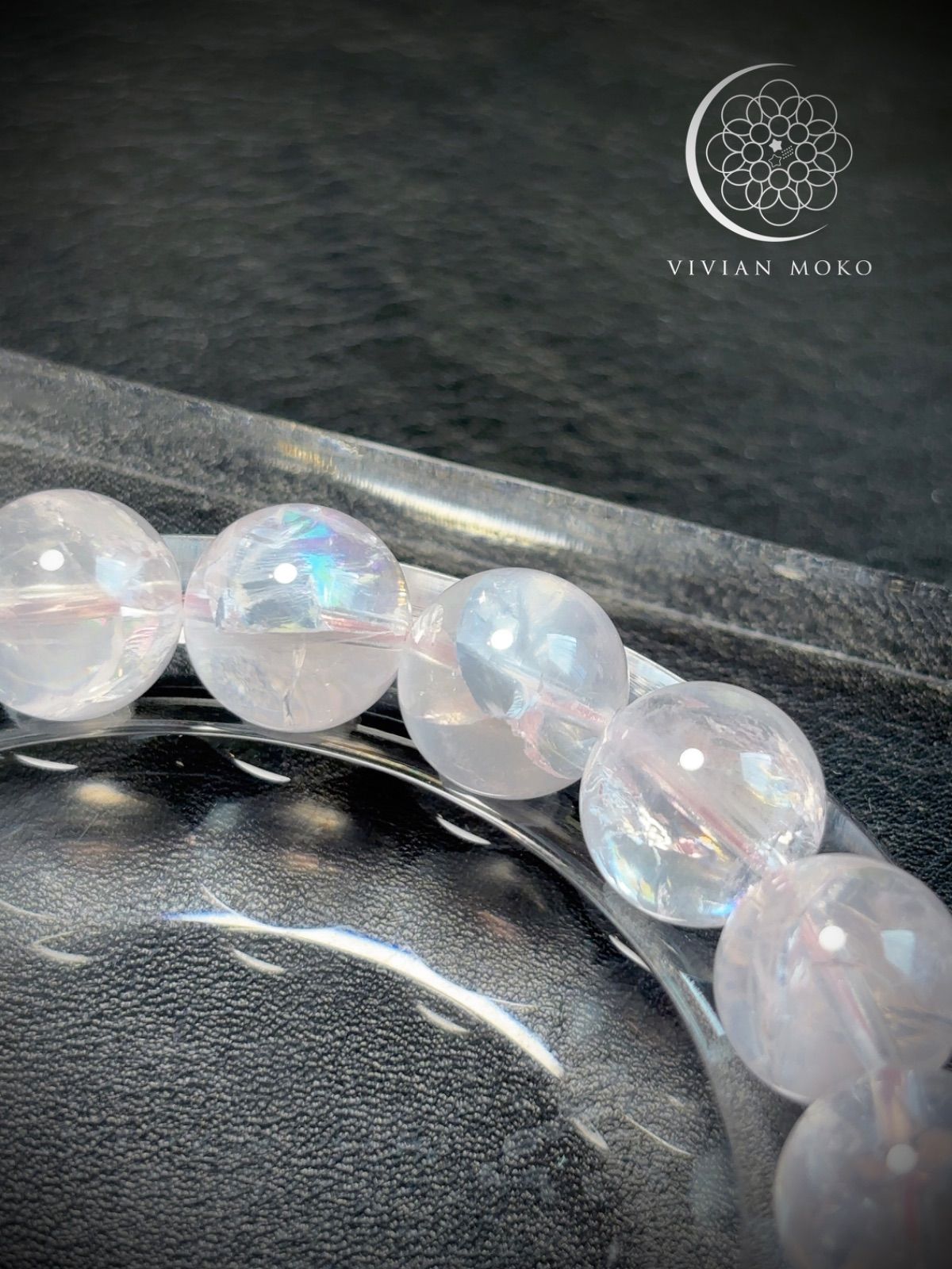 【新品未使用/鑑別書付き】即購入可✨透明度抜群✨大玉クンツァイトブレスレット クンツァイト（リチア輝石、スポジュメン）ブレスレット - 埼玉県吉川