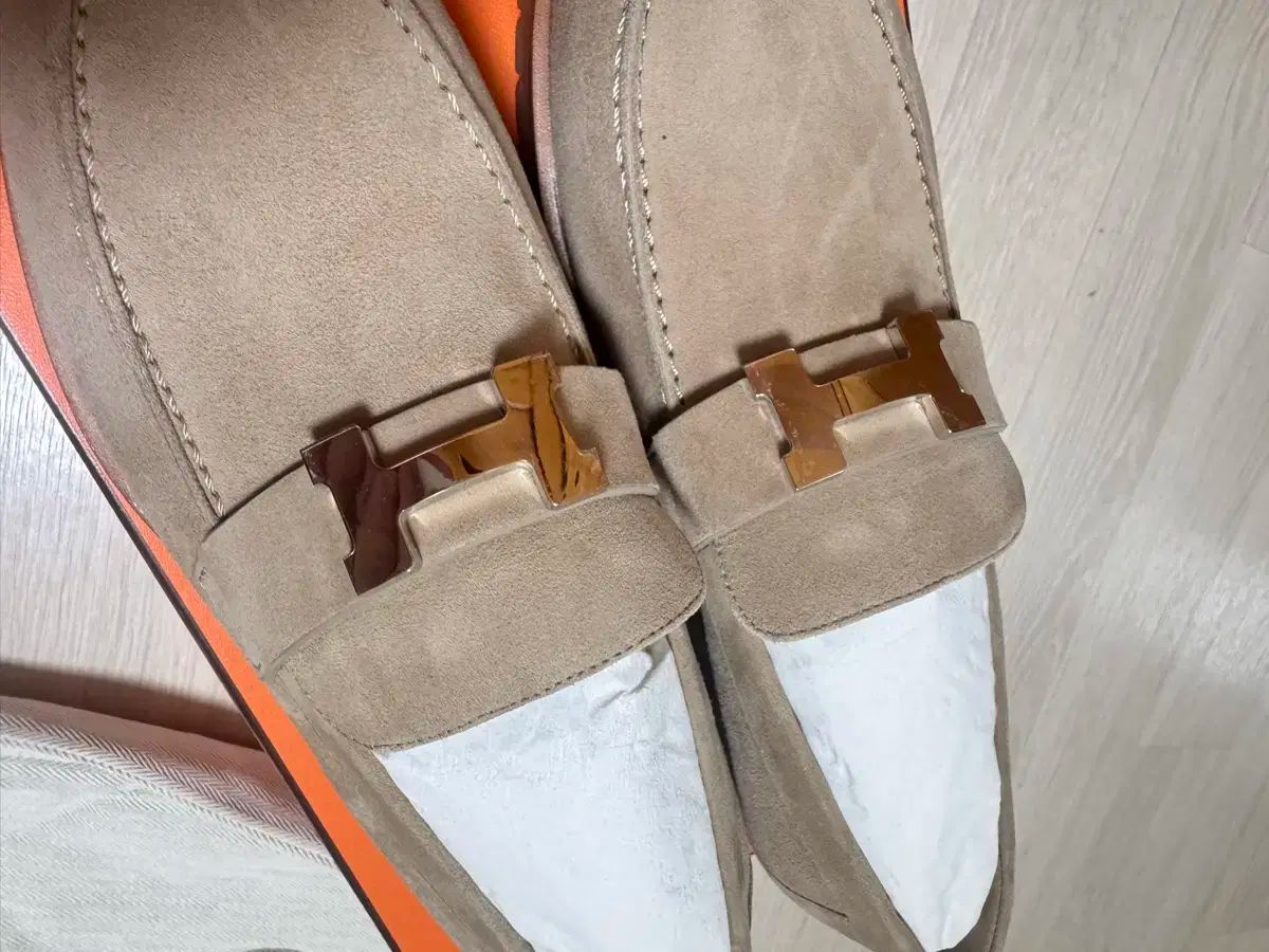  Hermes エルメス スウェード スエード ローファー 37 1 2 フラットシューズ バレエシューズ パンプス