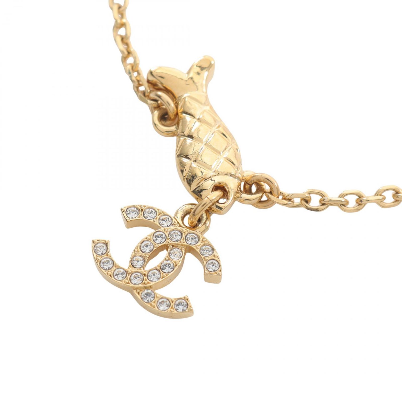 シャネル CHANEL ブレスレット ココマーク GP ゴールドメッキ ココマークブレスレット魚モチーフ レディース A