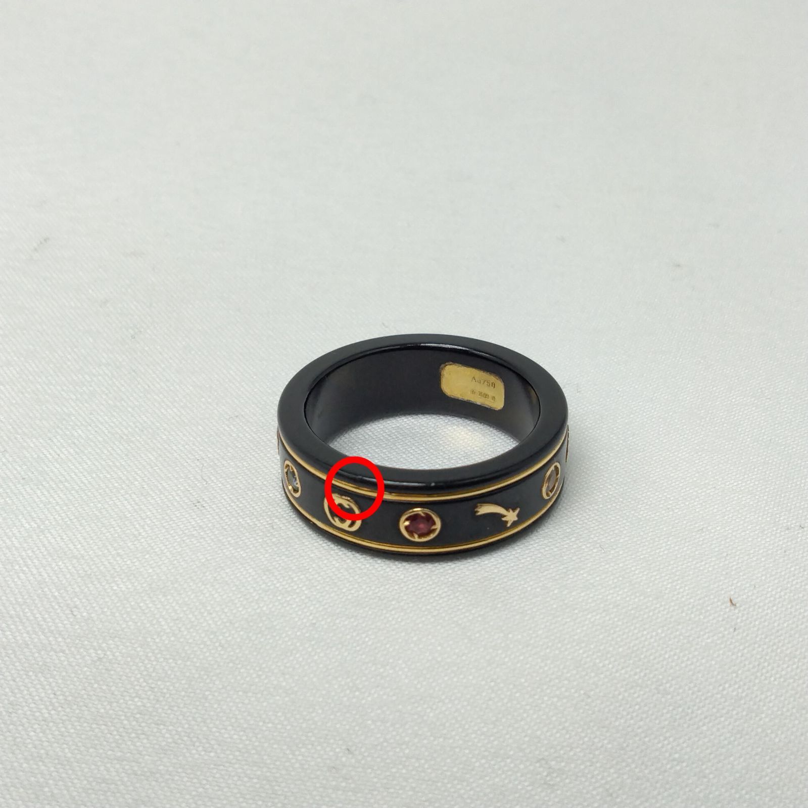 GUCCI グッチ 指輪アイコンリングメンズブラック16号 【公式通販】