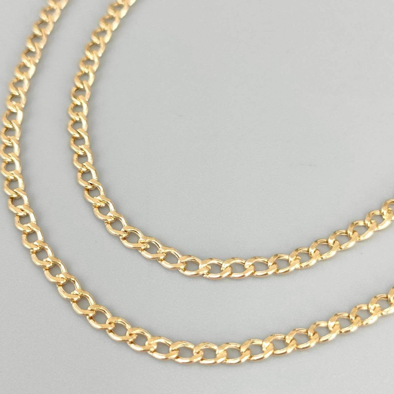 18金 K18 イタリー 喜平調中空ネックレス レディース 2.48g 44.5㎝ D528