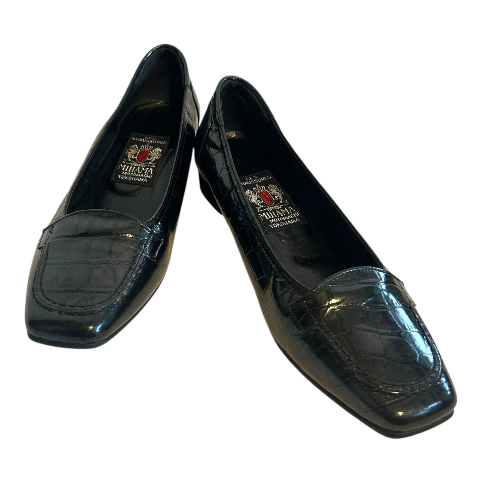 Z1606 MIHAMA ミハマ フラットシューズ ブラック レディース 24cm