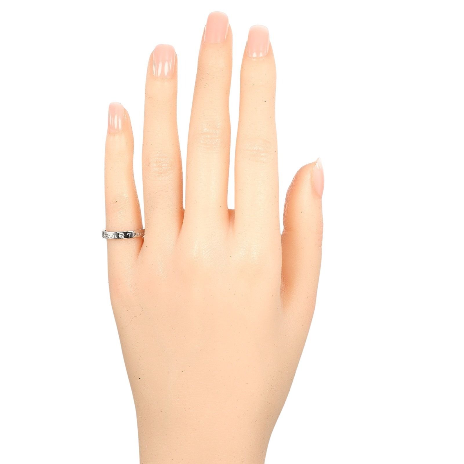 TIFFANY-Co. ティファニー フラットバンド Pt 950プラチナ×3 Pダイヤモンド 6.5号 レディース 4.6 g リング 指輪