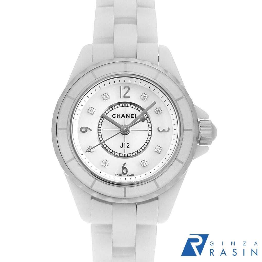 シャネル J12 白セラミック 8Pダイヤ H2570 レディース