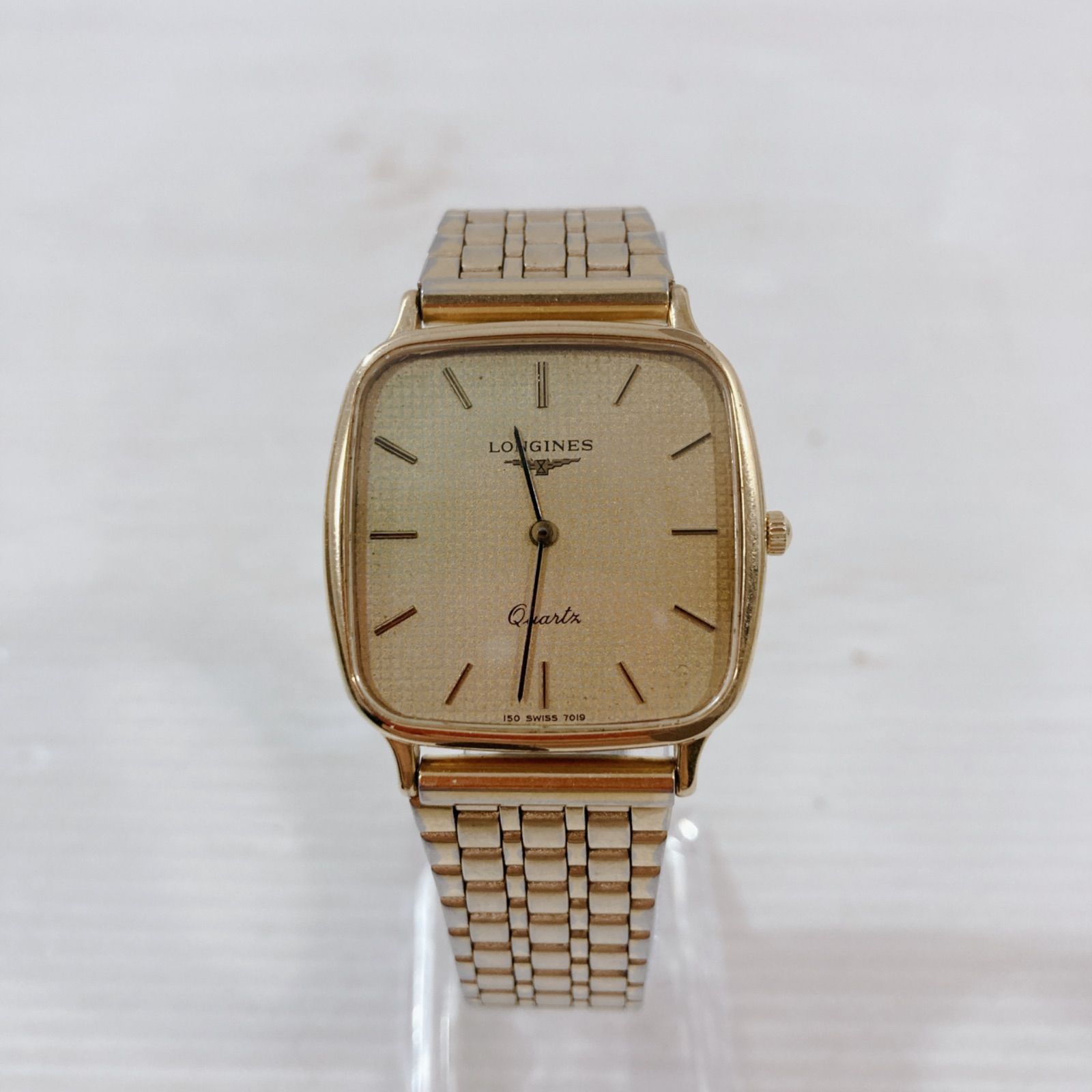 ロンジン クォーツ腕時計 モデル番号150 7019 ゴールドトーン メンズモデル ヴィンテージ 腕時計 メンズファッション おしゃれ 金属ベルト