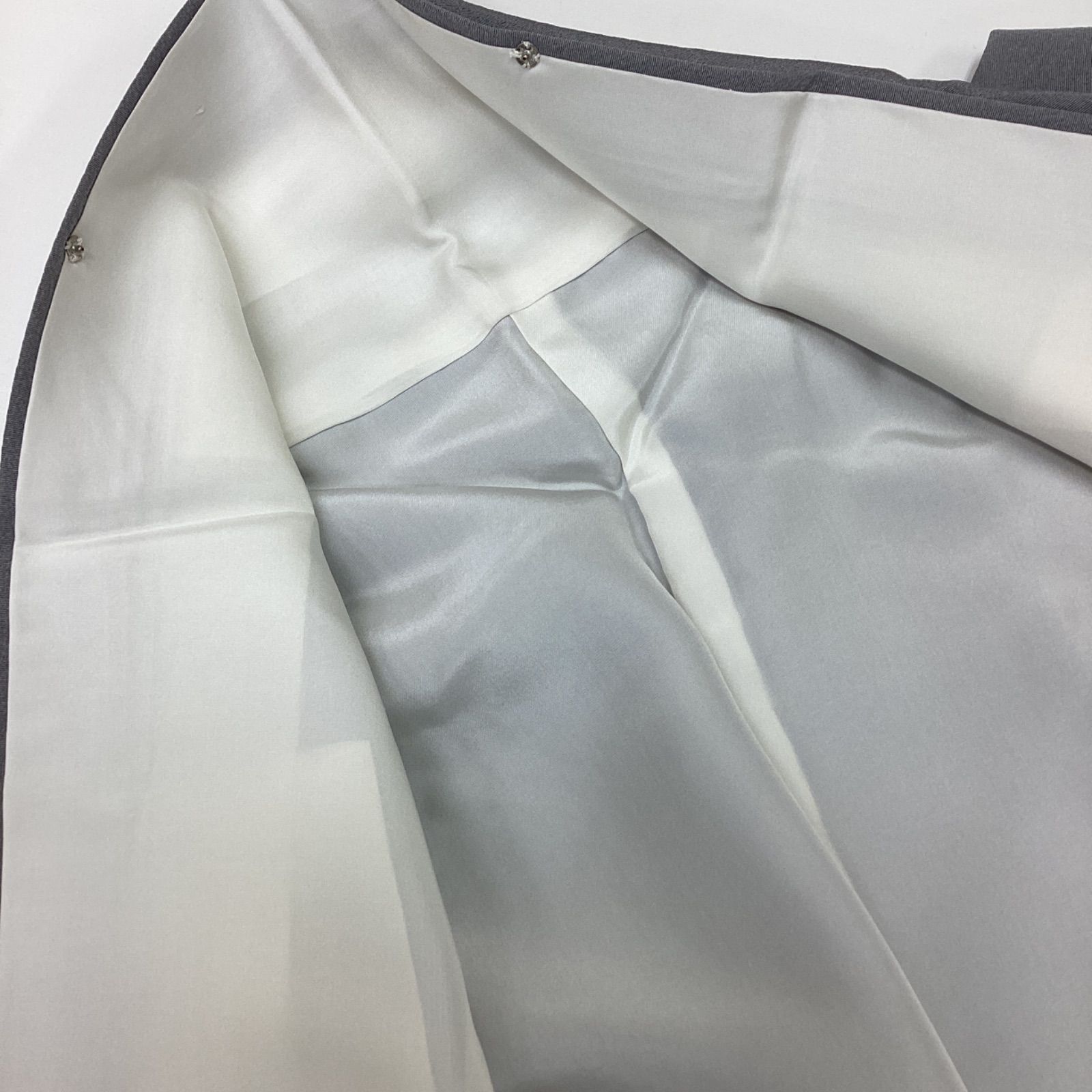 中古品 袷着物 付け下げ 縫紋 落款 加賀友禅 ワイドサイズ 正絹R25