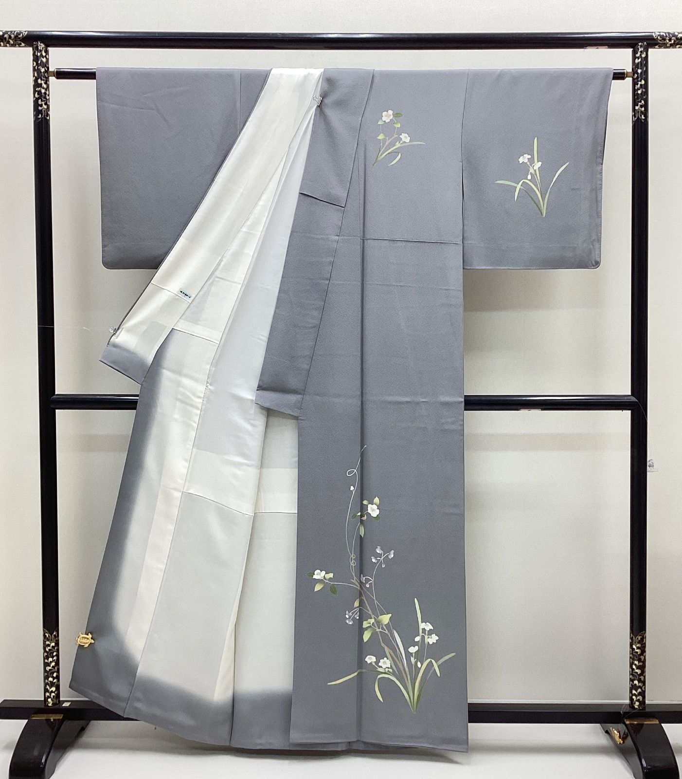 中古品 袷着物 付け下げ 縫紋 落款 加賀友禅 ワイドサイズ 正絹R25