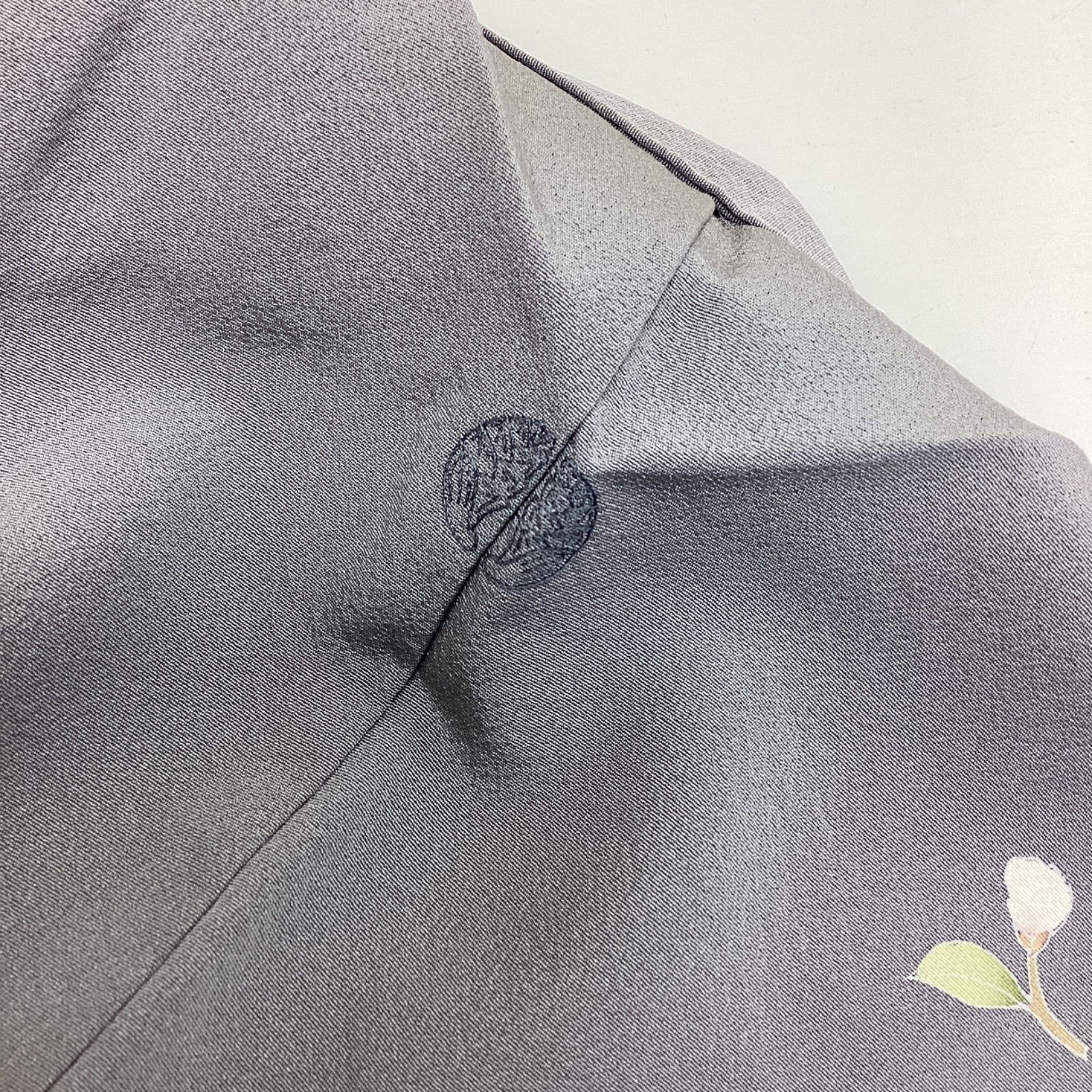 中古品 袷着物 付け下げ 縫紋 落款 加賀友禅 ワイドサイズ 正絹R25