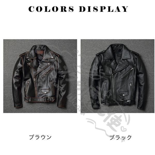 ライダースジャケット メンズ ダブル 革ジャンレザージャケット 皮ジャン バイク レザー 防風 ブルゾン B系 秋冬 冬服 バイカー CCLTZH1113P337 MERCADOAVALIA_COM_BR