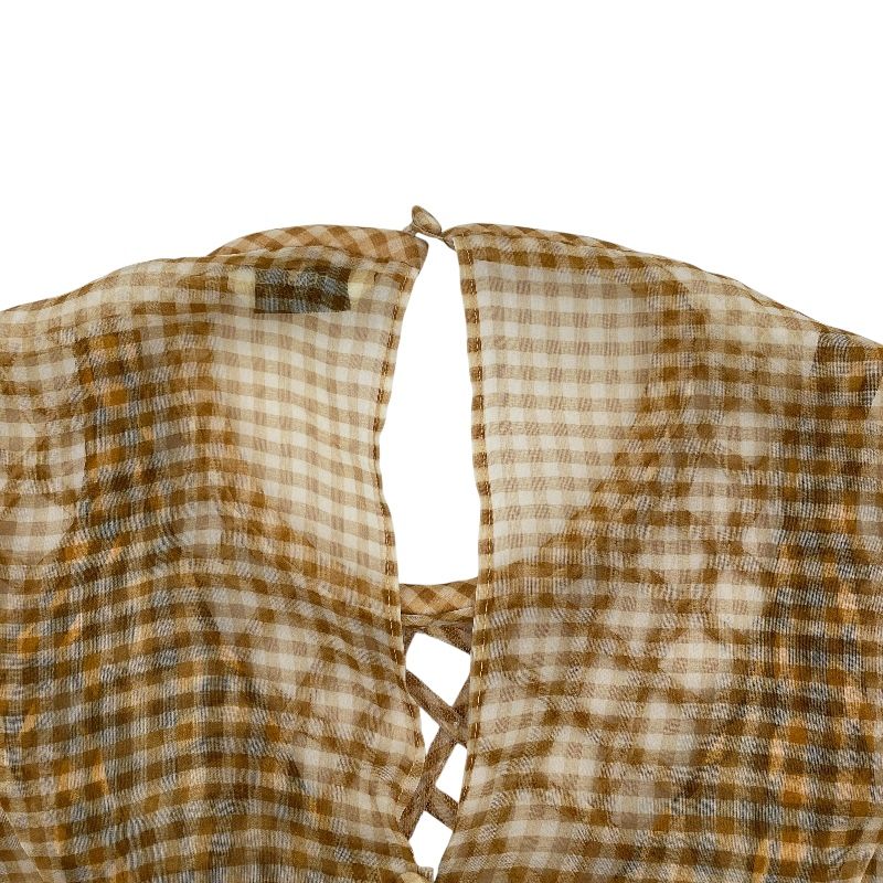 FENDI ギンガムチェックシースルーワンピース