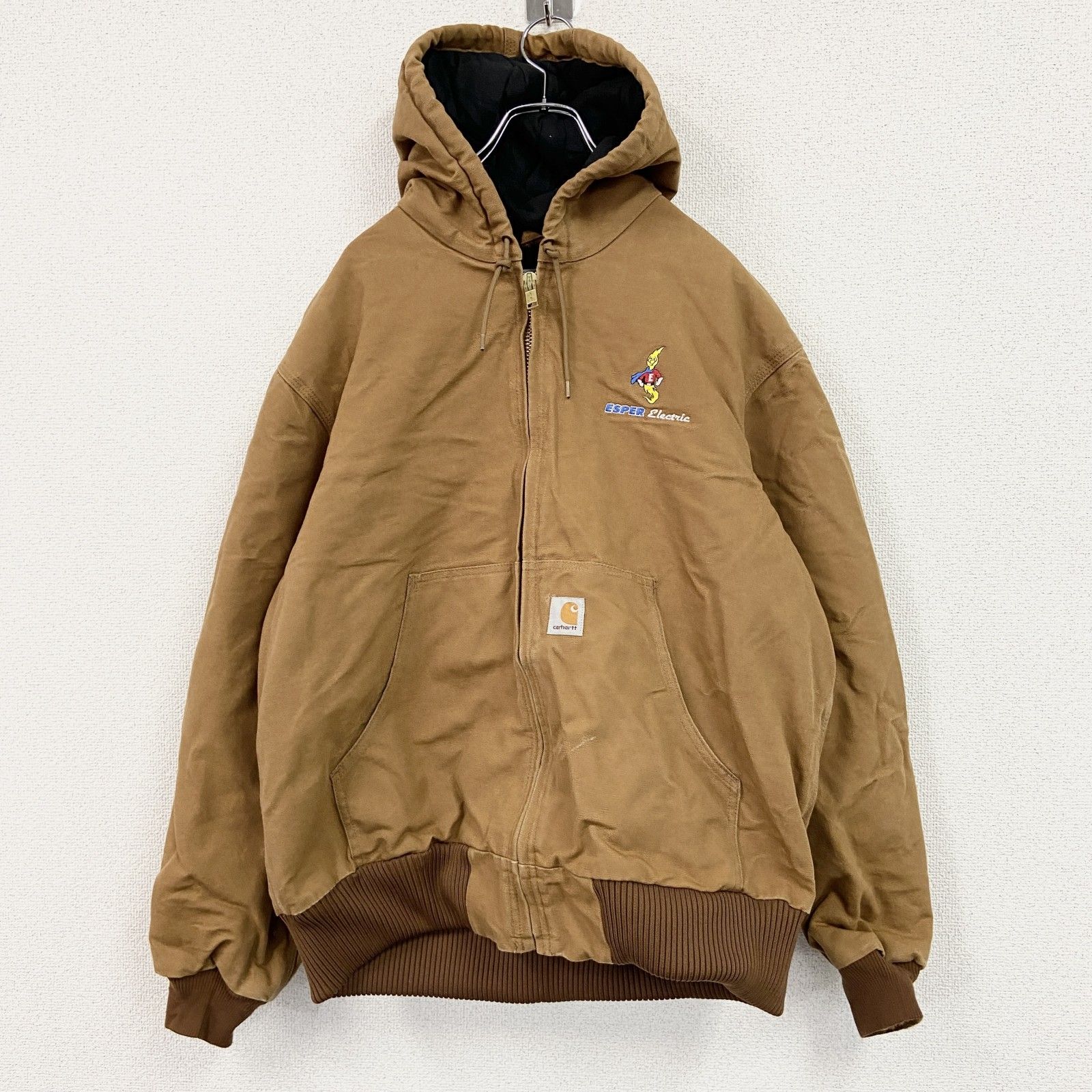 【3点以上まとめ買いで20%OFF】古着 used Carhartt カーハート ダックジャケット キルティングライナー 中綿 茶色 ブラウン Lサイズ