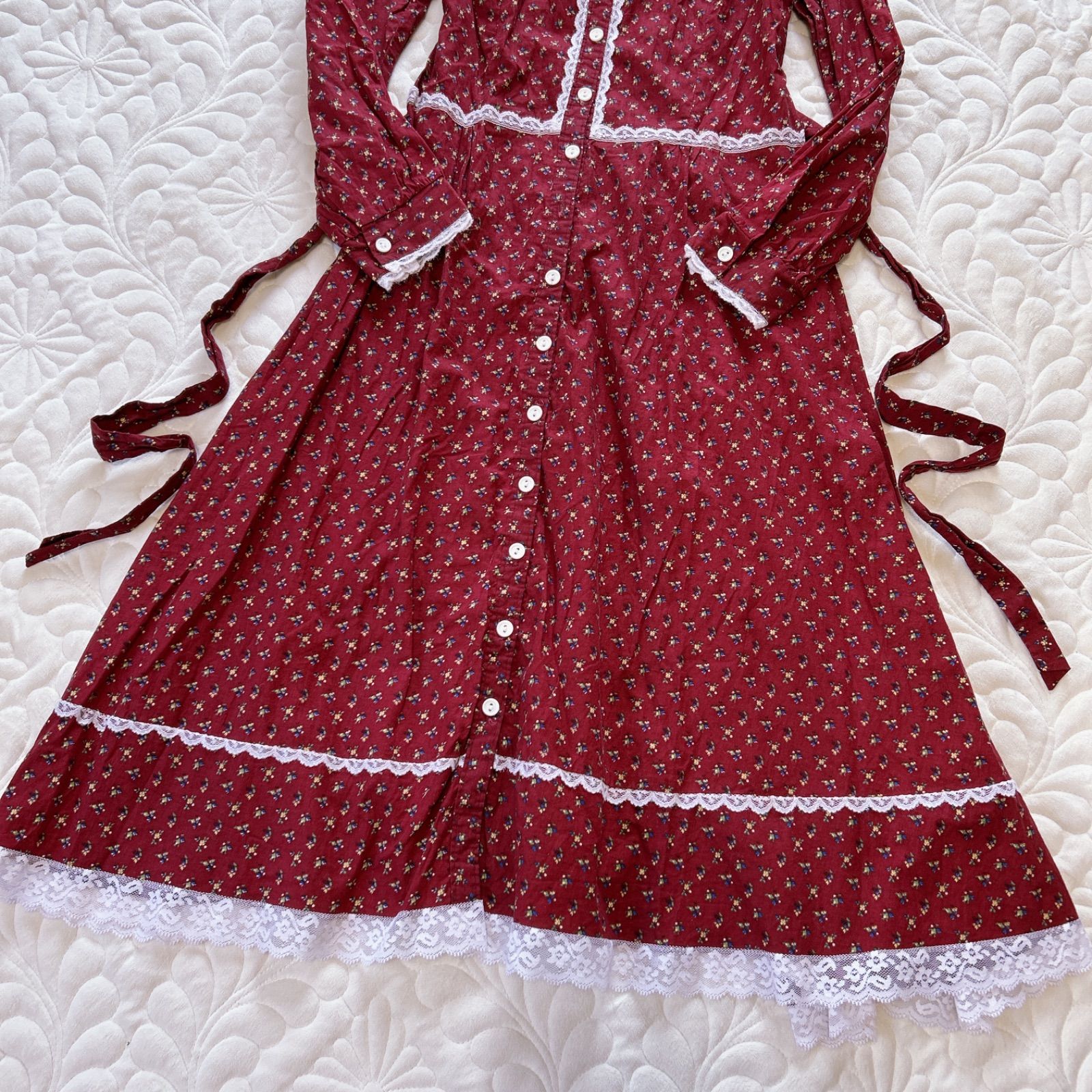 GUNNE SAX ガニーサックス 70's ヴィンテージ 小花柄 レース ロング