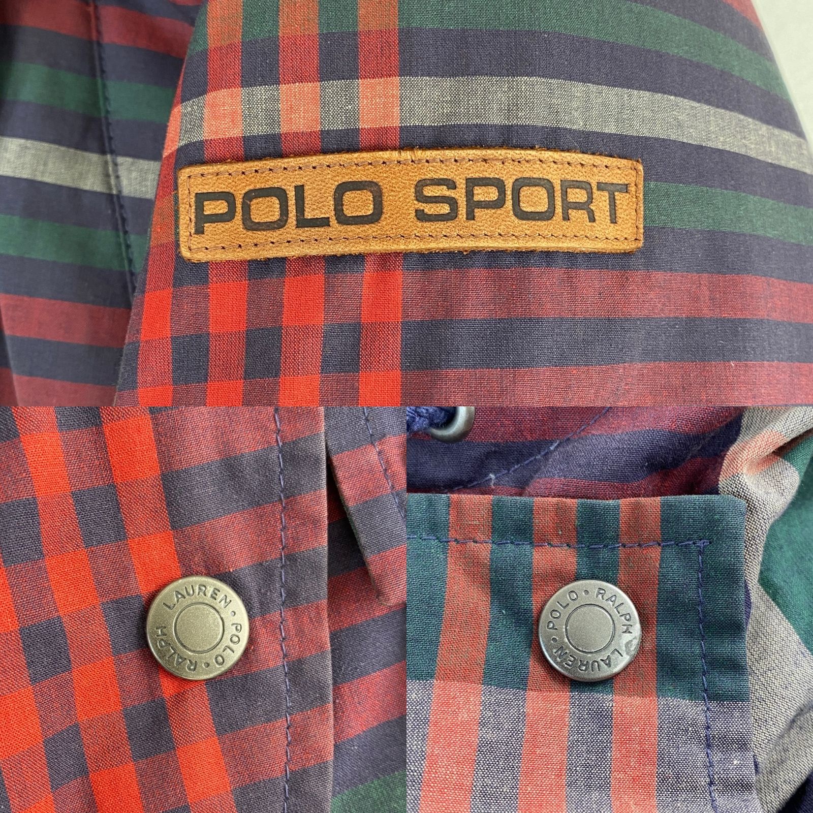 ポロラルフローレン ダウンジャケット 90s polosport チェック Polo by 