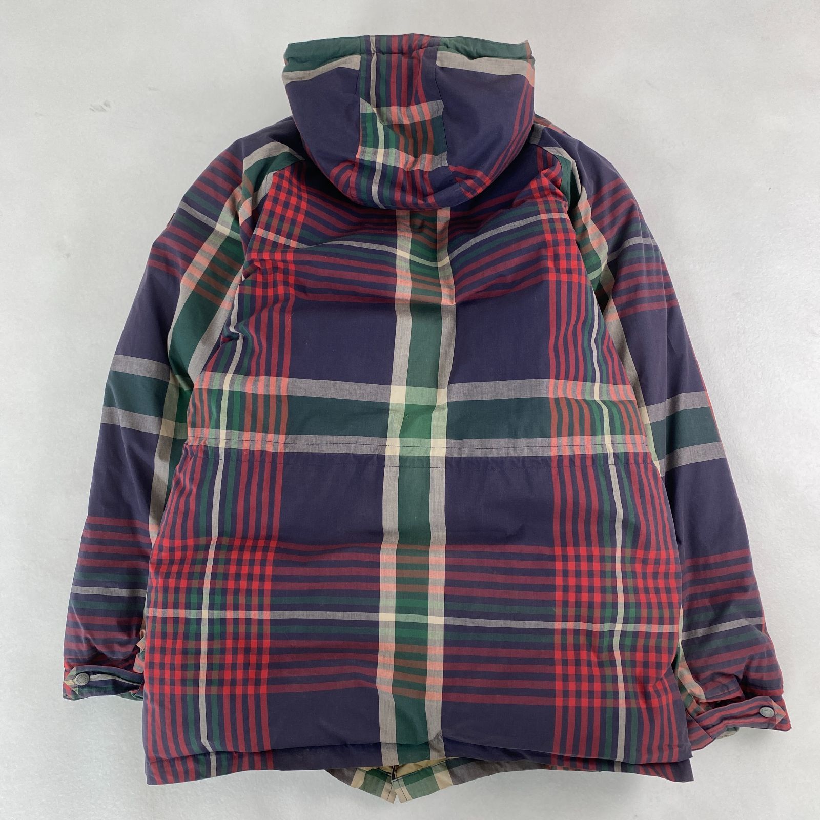 ポロラルフローレン ダウンジャケット 90s polosport チェック Polo by Ralph Lauren チェック柄フード付き マルチ M L相当