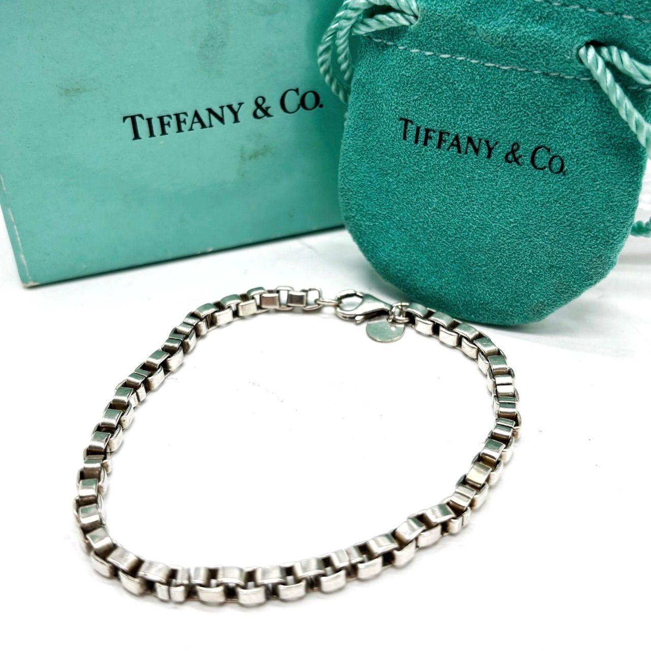 美品 Tiffany ベネチアン チェーン ブレスレット シルバービンテージ ✨良品✨ Tiffany&co. ティファニーアンドコー ベネチアン チェーン