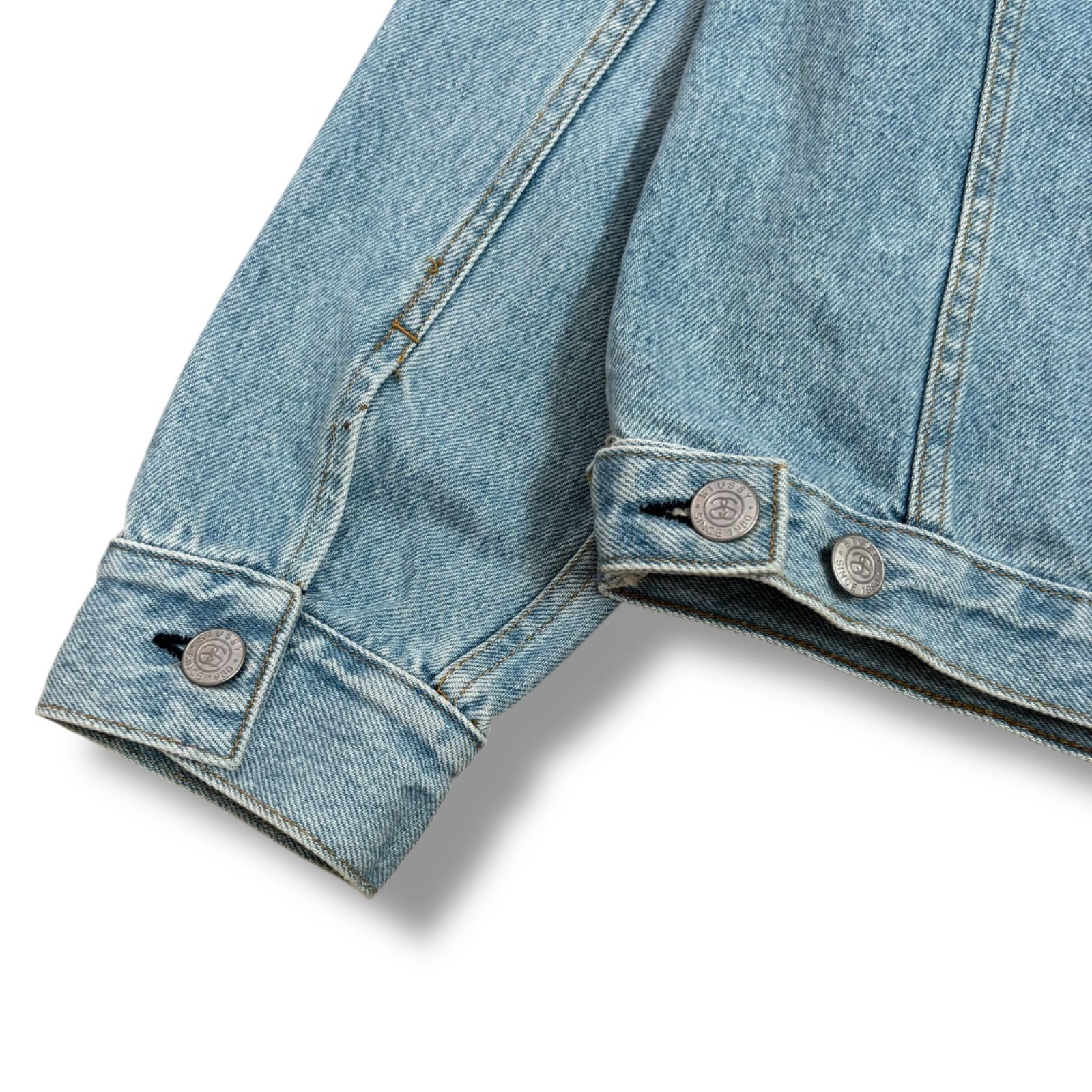 【希少品】STUSSYデニムジャケット STUSSY】希少 USA製 デニムジャケット Gジャン ダブルSロゴ刻印 M
