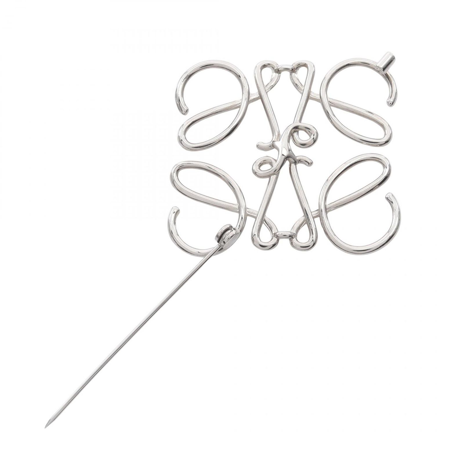 ロエベ LOEWE ブローチ アナグラム シルバー ステンレススチール