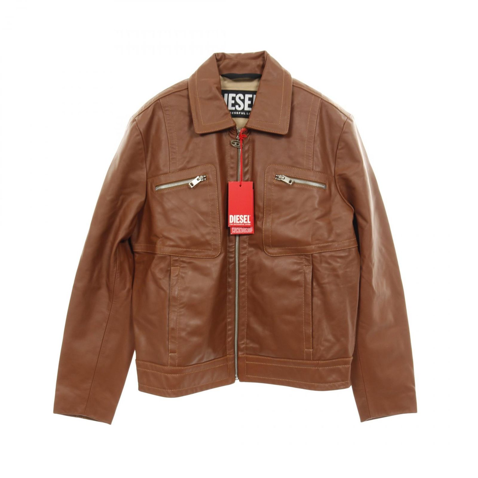 DIESEL ブラウン　レザージャケット　革ジャン　XL 楽天市場】ディーゼル（DIESEL）メンズ 訳あり レザージャケット