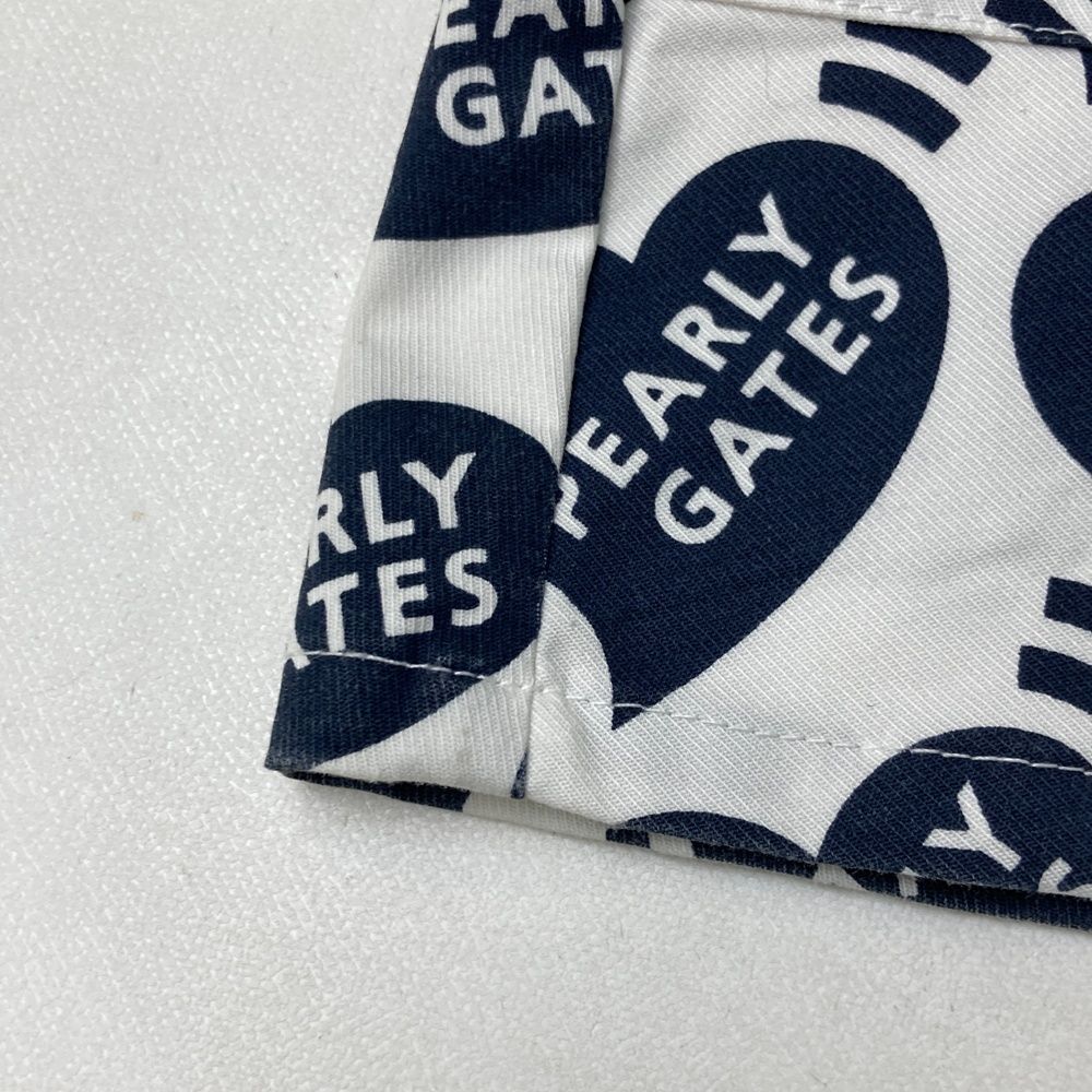  サイズ 00 PEARLY GATES パーリーゲイツ ストレッチスカート ロゴ ハート柄 ホワイト系 ゴルフウェア レディース ストスト スカート レディースウェア