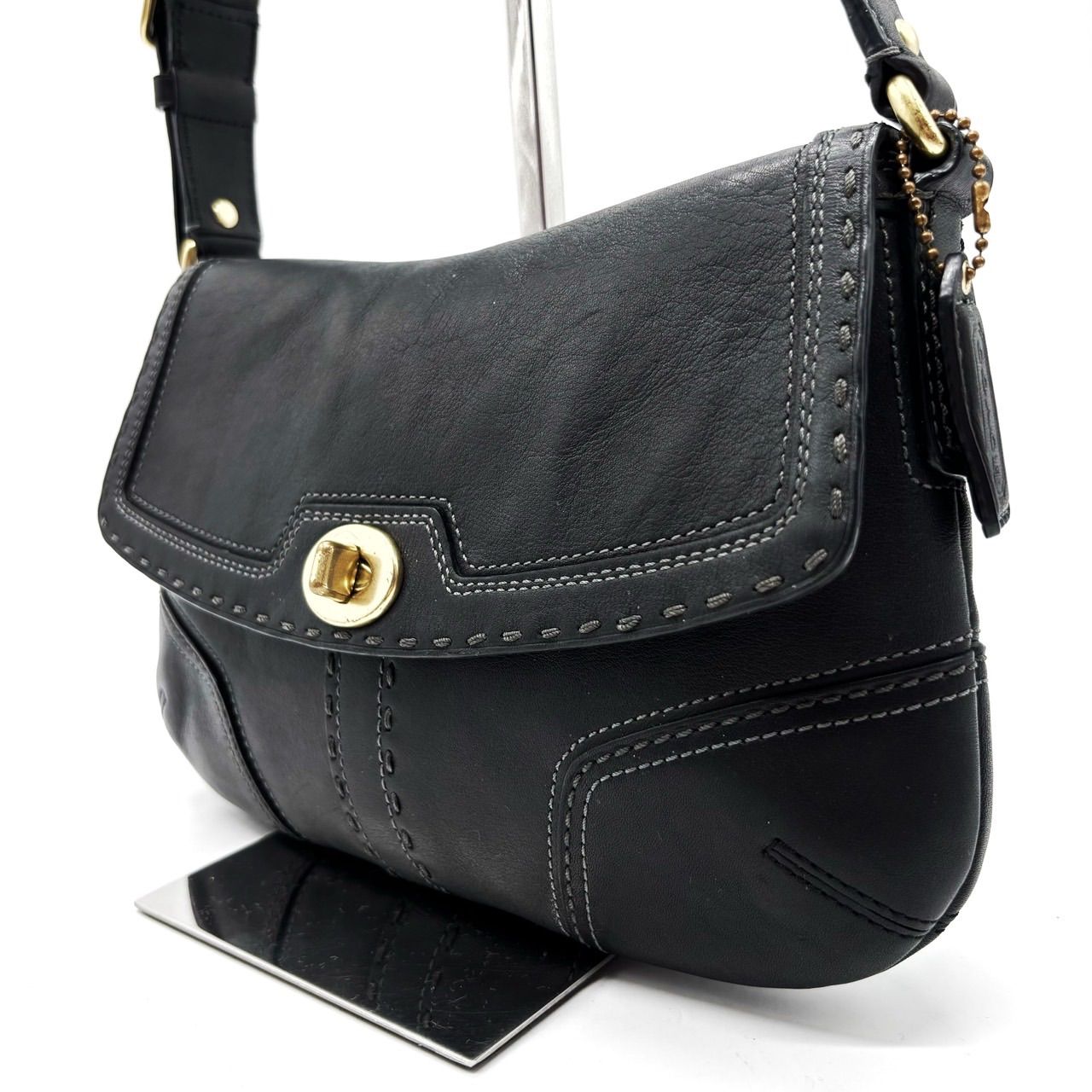 バッグ COACH Leather Accessory Pouch Y2K Black Y2K COACH Leather Accessory Pouch BLACK