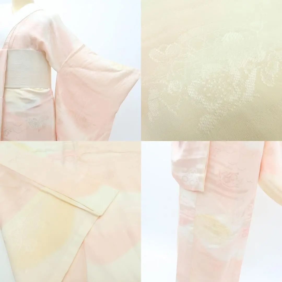 百華❀Y3633◇美品 正絹 単衣 三越 袖無双 居敷当半襟付 手縫い 長襦袢