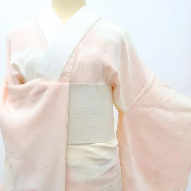 百華❀Y3633◇美品 正絹 単衣 三越 袖無双 居敷当半襟付 手縫い 長襦袢