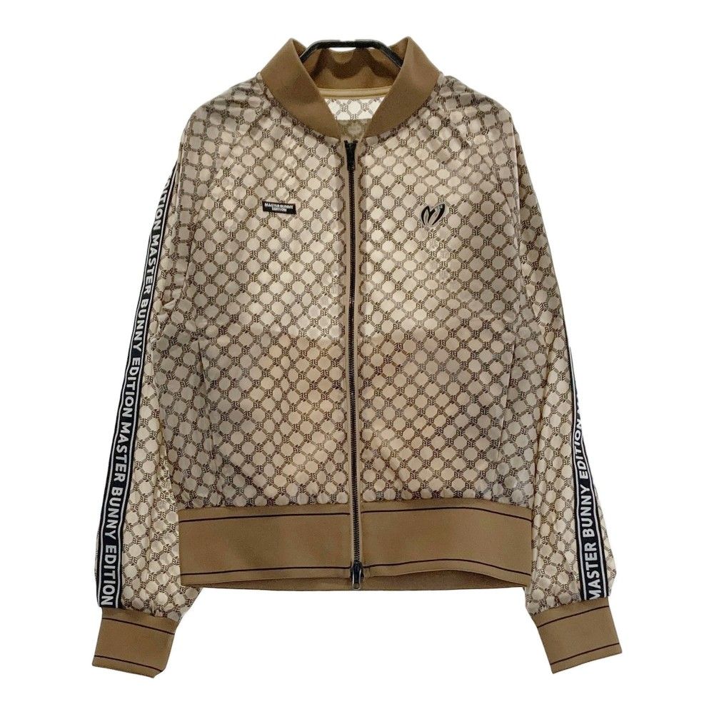 サイズ 0 MASTER BUNNY EDITION マスターバニーエディション モデル ナイロン ジップジャケット 総柄 ブラウン系 240101345880 ゴルフウェア レディース ストスト