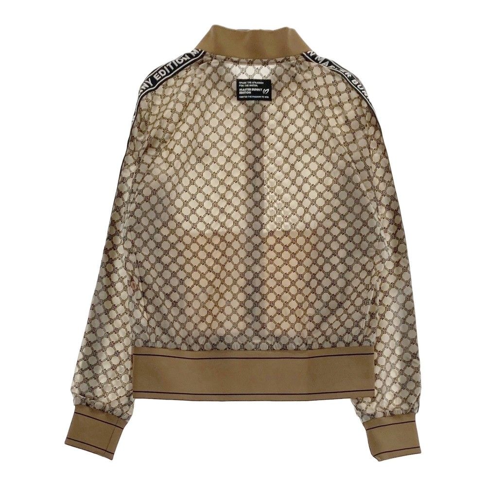 サイズ 0 MASTER BUNNY EDITION マスターバニーエディション モデル ナイロン ジップジャケット 総柄 ブラウン系 ゴルフウェア レディース ストスト