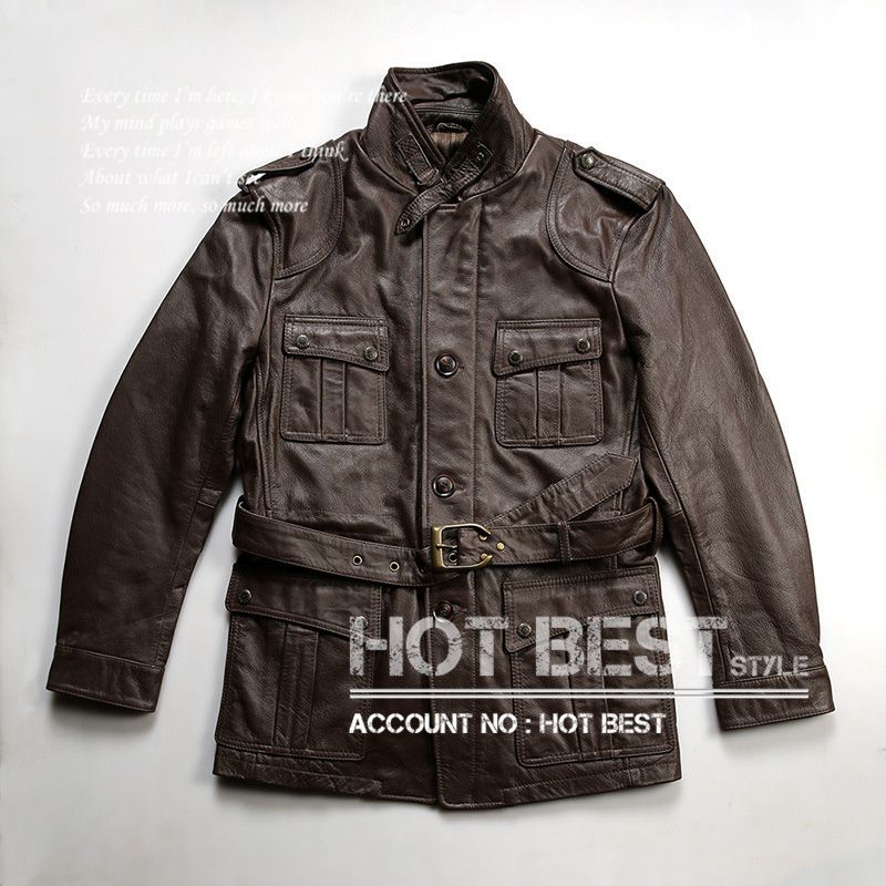 1.1mm カウハイド 復刻50 スタイル サファリジャケット M65タイプ 革ジャン ヴィンテージ イタリアンレザー 牛革