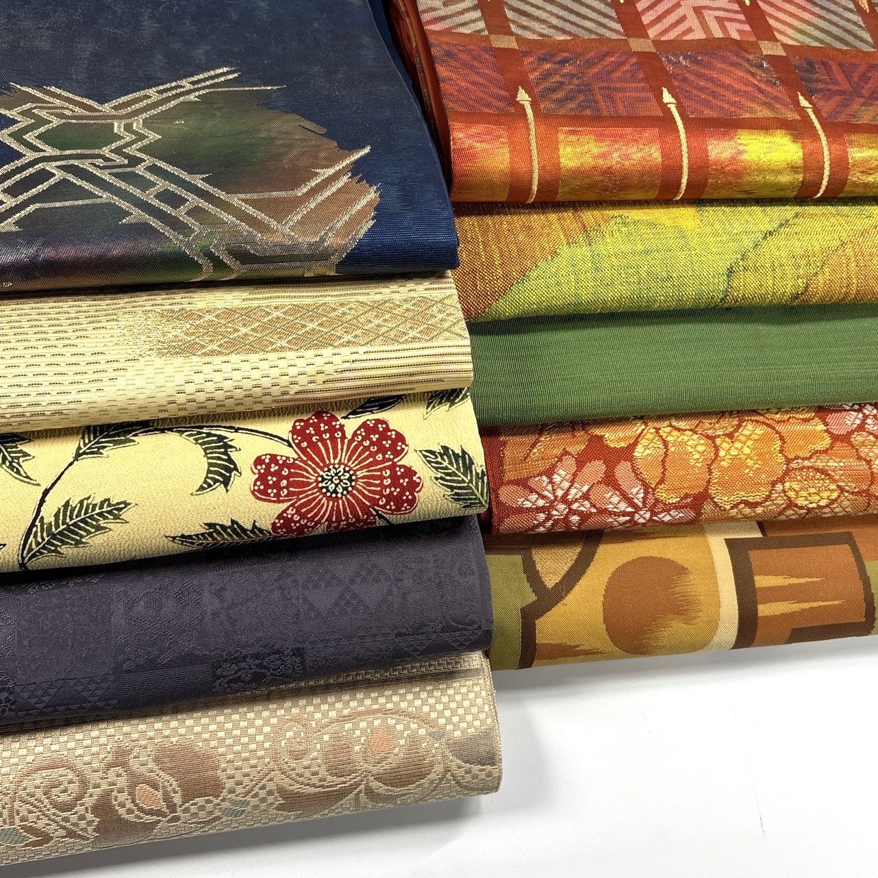 名古屋帯まとめ売り　30本セット　素材用　リメイク用 3184 名古屋帯まとめ売り10本！リメイク•お稽古用など☆ - メルカリ